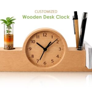 Woodland Desk Organizer Clock